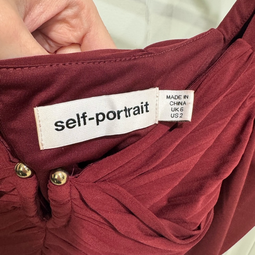 Self Portrait Gathered Jersey Crop Top - Picture 4 of 5